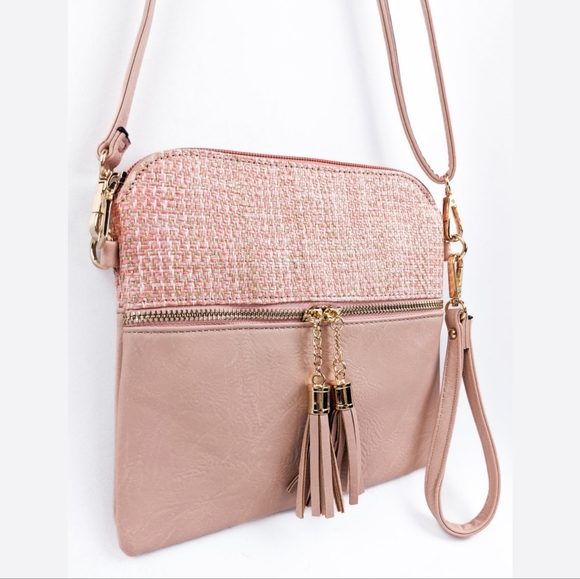 NWT Jen & Co. Tara Arrowhead Crossbody, Pink - Picture 4 of 6